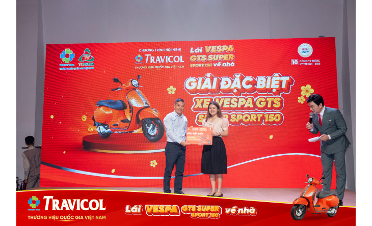 ĐÃ TÌM ĐƯỢC CHỦ NHÂN MAY MẮN NHẤT CHƯƠNG TRÌNH “HỘI NGHỊ TRAVICOL - LÁI VESPA VỀ NHÀ” TẠI CHI NHÁNH 