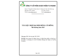 (07/11/2025) Tài liệu ĐHĐCĐ bất thường năm 2025