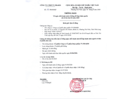 (01/06/2026) Thông báo ngày chốt danh sách cổ đông để thực hiện quyền chi cổ tức đợt 2 năm 2025