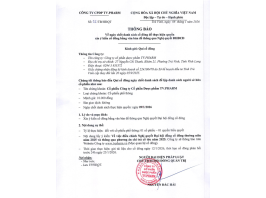 (08/01/2026) TVPHARM thông báo ngày chốt danh sách cổ đông để xin ý kiên bằng văn bản